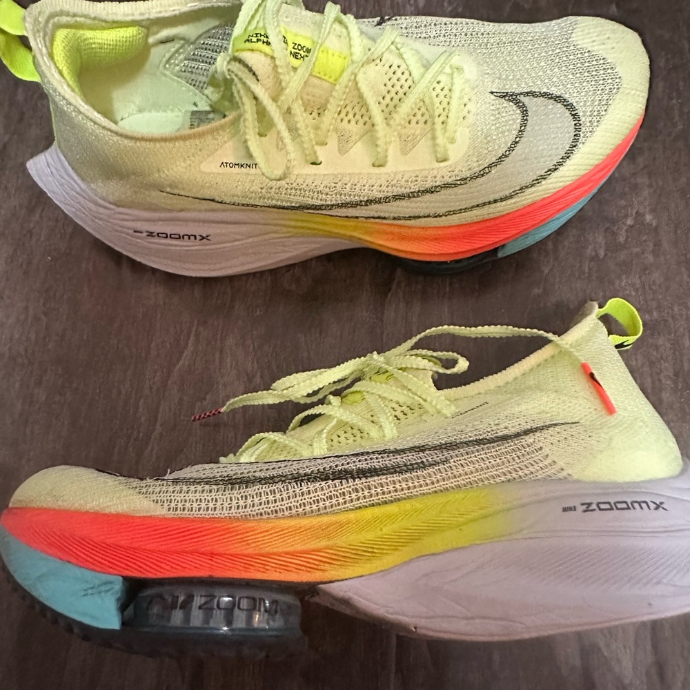 Nike ZoomX Running Shoes in Neon Yellow and Orange